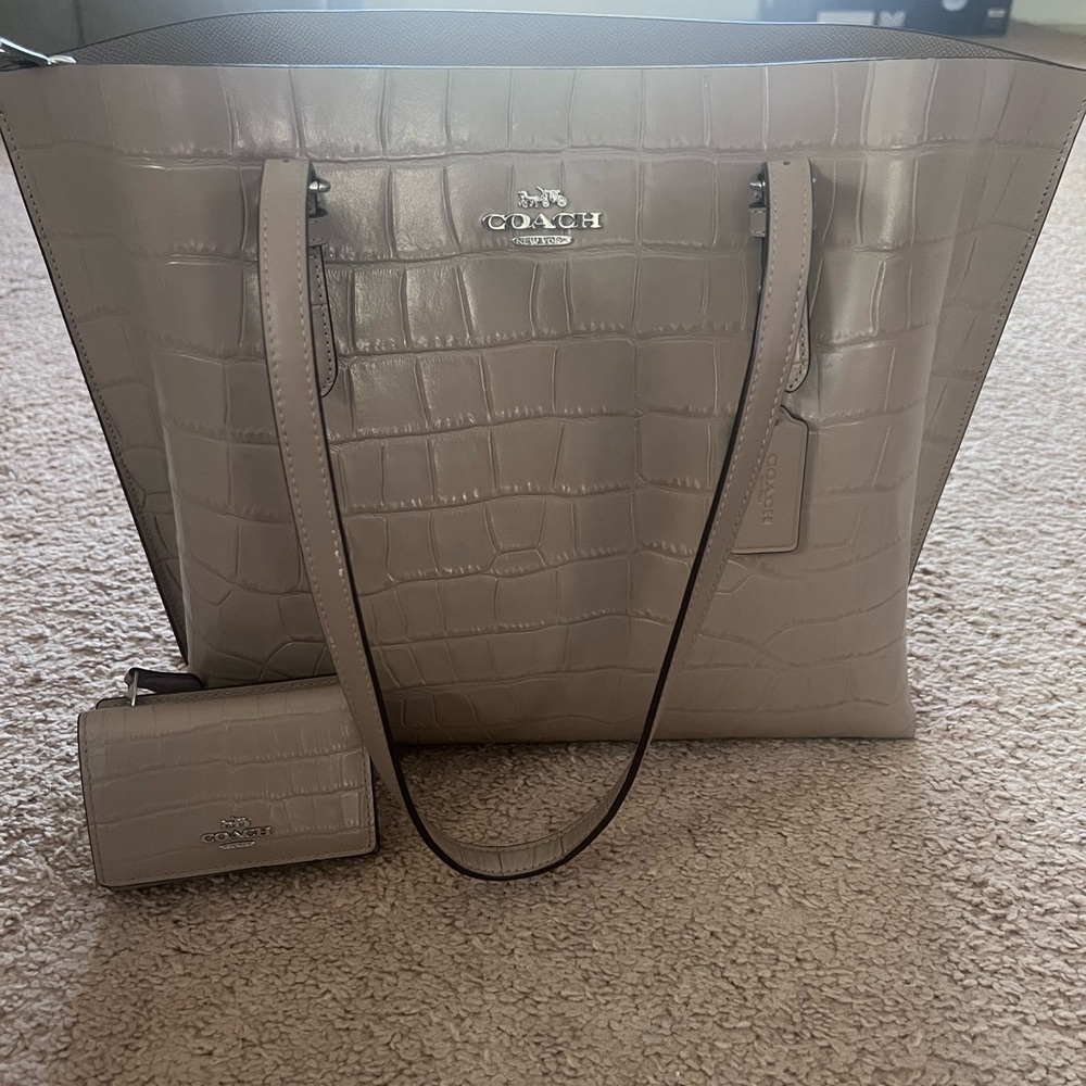 Coach Taupe Purse & Wallet